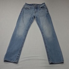 BKE Straight Fit Light Wash Blue Denim Jeans Button Zip 5-Pocket Logo 29S picture