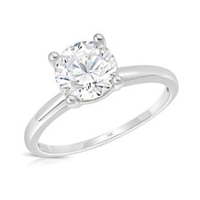 14k Yellow of White Gold 2 Carat Round Cubic Zirconia Solitaire Engagement Ring picture