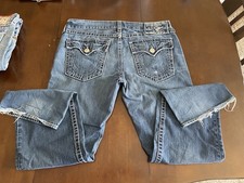 Vintage True Religion Ricky Big T Jeans 38x34 Medium Blue Distressed Y2K USA picture
