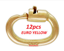 (12) TINY EURO ROYAL 4.5mm OD 14k Solid Yellow Gold Link Lock Jump Ring 20ga USA picture