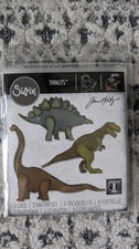 NEW RARE Tim Holtz Sizzix Thinlits Die Set Prehistoric Jurassic Dinosaurs   picture