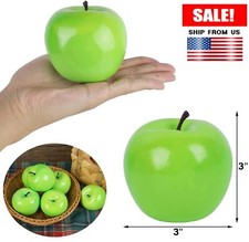 12× Green Artificial Apples Fake Fruit Lifelike Apples Table Kitchen Decor USA picture
