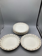 (7) Mid-Century Superior Hall Quality Dinnerware 8.5” Bowls Golden Oak Lot *RARE picture