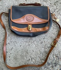 Vintage 1990 Dooney & Bourke R701 Carrier Bag Black AWL Leather USA Duck Fob picture