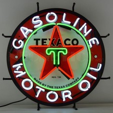 Texaco Gasoline Motor Oil Neon Sign Wall Mount Red Green Neonetics 24