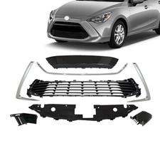 Fits 2017-18 Toyota Yaris IA Front Bumper Grille W/Inner Support Molding Trims picture