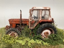 Weathered Universal Hobbies 1/43 O Scale 1978 Someca Barn Find  Tractor Diorama  picture
