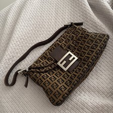 FENDI Vintage Zucca Brown Mamma Baguette Canvas Shoulder Bag Mamma picture