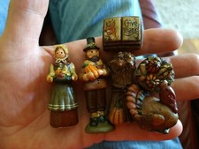 6 Stand Up Thanksgiving Fall Hand Painted Resin Decorations Desk Top Decor  picture