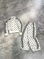 Adidas Originals Polka Dot Sport Suit Stand Collar Jacket Trousers Outfit picture
