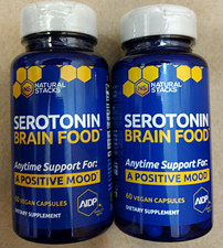 2X- Natural Stacks Serotonin Brain Food Mood Support Vegan 60 Caps Exp. 12/2028 picture