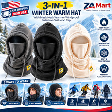 3-in-1 Winter Warm Hat With Mask Neck Warmer Windproof Balaclava Ski Hood Cap picture