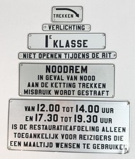 Lot of 6 Vintage Dutch Railway Train Signs Aluminum NS Spoorwegen Noodreem picture