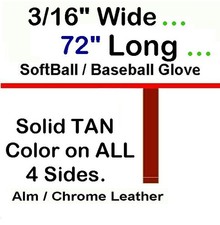 2 ea Two Tan Alm / Chrome BASEBALL GLOVE LACE placement & laces SIZE 3/16
