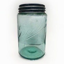 Vintage Triple “L” Aqua Blue Ball Jar Pint Size Farm Country Decor picture