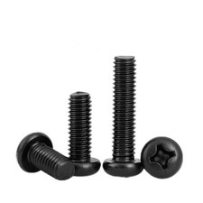  1/1000pcs M2-M6 Black Stainless Steel Cross Round Phillips Pan Head Screw Bolt picture
