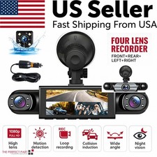 4-Channel Dashcam 360° 1080P HD Car Dash Cam Front Rear Inside Left Right picture