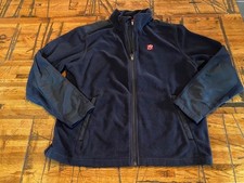 Chic Fil A Fleece Full Zip Employee Jacket Uniform Mens Large Navy Blue picture