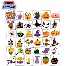 Halloween Temporary Tattoos for Kids 204 PCS, Individually Wrapped Sheets picture