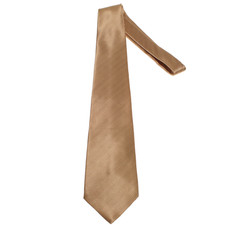 Brioni NWD Neck Tie in Gold / Brown Stripes 100% Silk Made in Italy picture