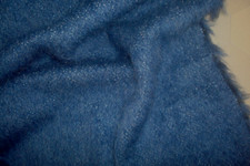 1 of 14 yds Alpaca Mohair Wool Fabric Shag Coat Upholstery Blue 51