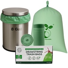 Trash Bags 100% Compostable Durable Garbage Bags 3, 8, 13 & 30 Gallon 0.67 Mil picture