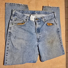 Vintage Carhartt Distressed Relaxed Fit Straight Leg Jeans Mens Light Wash Faded picture