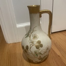 Antique T&V Limoges porcelain Hand Painted Blackberry and blossoms Pitcher picture