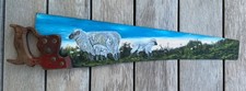 Vintage Saw Blade Art  30” Large Rustic Sheep Homestead Cottagecore Farm Heritag picture