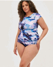 NEW Torrid Ocean wave tie dye One-Piece Swimsuit Wire-Free Full Coverage  picture