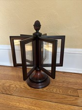 Bombay Company Rotating Carousel Photo Frame Pedestal Spinning 4x6 Mahogany picture