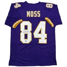 Autographed/Signed Randy Moss Minnesota Purple Football Jersey JSA COA picture