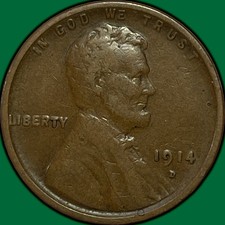1914-D Lincoln Wheat Cent Choice Very Fine VF+ Coin #48136 picture