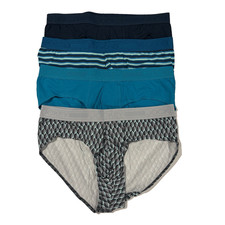 Jockey Essentials Mens Briefs 4 Pack Medium M 32-34 Blue Assorted Underwear picture