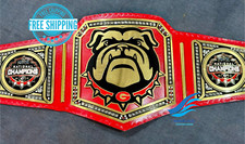 New GEORGIA BULLDOG NATIONAL CHAMPIONSHIP BELT Adult size 2mm Brass Plate Red picture