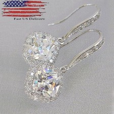 Elegant 925 Silver plated Drop Earrings Women Cubic Zirconia Jewelry A68 picture