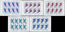 1988 USSR Russia Winter Olympics Sheets Calgary Unified 5474/78 MNH picture