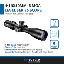 Barska MOA IR 4-16x 50mm Level Rifle Hunting Scope 30mm + Tube & Rings AC12784 picture