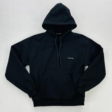 Balenciaga Hoodie Mens Small Black Pullover Fleece Kangaroo Pocket Sweatshirt picture