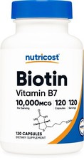 Nutricost Biotin (Vitamin B7) 10,000mcg (10mg), 120 Capsules picture