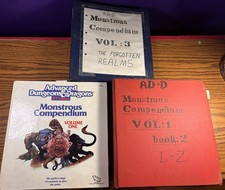 AD&D 2E Monstrous Compendium Vol 1 2 3 Forgotten Realms TSR Binder Lot picture