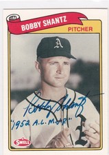 1989 Swell #131 Bobby Shantz 1952 AL MVP Philadelphia Athletics Auto Signed picture