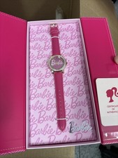 Women's Barbie Glitter Dial Blac Strap Watch LE Of Only 1000 Made Silvertone COA picture