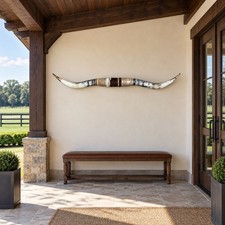 Authentic Mounted Longhorn 69” Wide Rustic Luxury Western Ranch Wall Decor picture