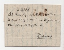 Egypt To Italy 1826 Cairo To Torino Official Govt. Letter picture