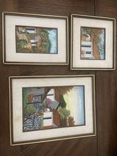 Colonial Honduras Paintings signed by Mario R.F.L 1982 3 pieces picture