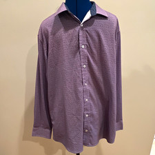 Nick Graham Everywhere Modern Fit Stretch Purple Geometric XL 17-17.5 34-35 picture