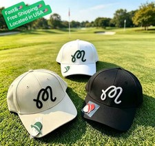 3 in 1 LUXURY NEW 2025 FASHION Malbon Golf Hat-WHITE &BLACK&BEIGE COLOUR UNISEX picture