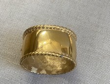 Vintage Givenchy Cuff Bracelet Gold Plated with Rope Edge Hinged 1975-1980s picture