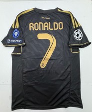 2011/12 Real Madrid Retro Away Jersey Ronaldo #7 Vintage Iconic Black Gold picture